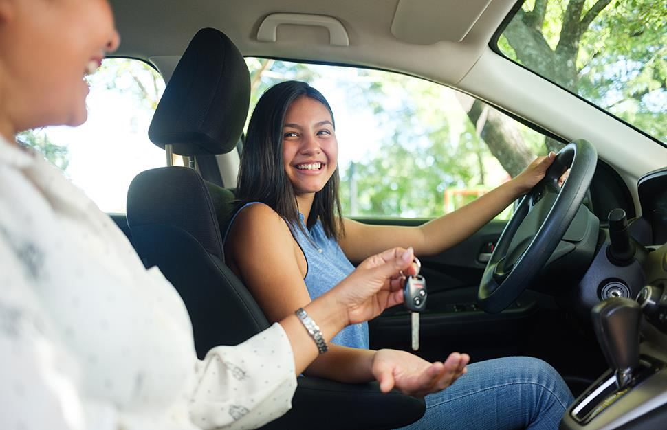 Student in car