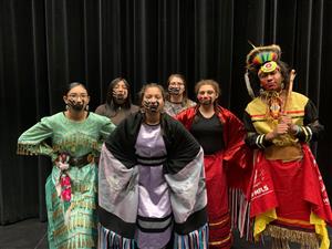 Students performing at high school multicultural show