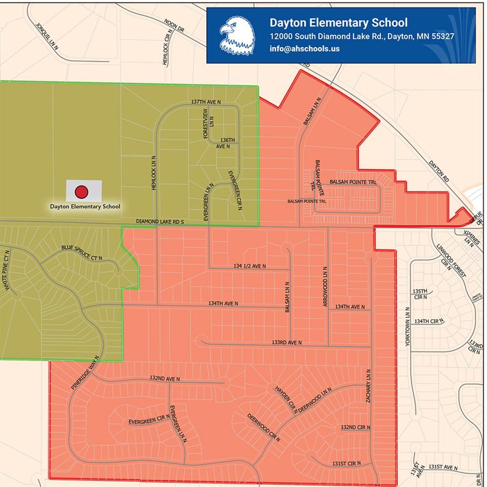 2023-24 Dayton Elementary student transportation map 