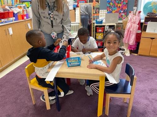 Preschool children at table