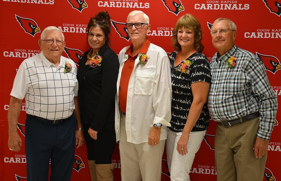 Left to right: Bob Board, Amber (Affeldt) Gunderson, Ron Scott, Joan (Schroer) Montague, Bob Pivec