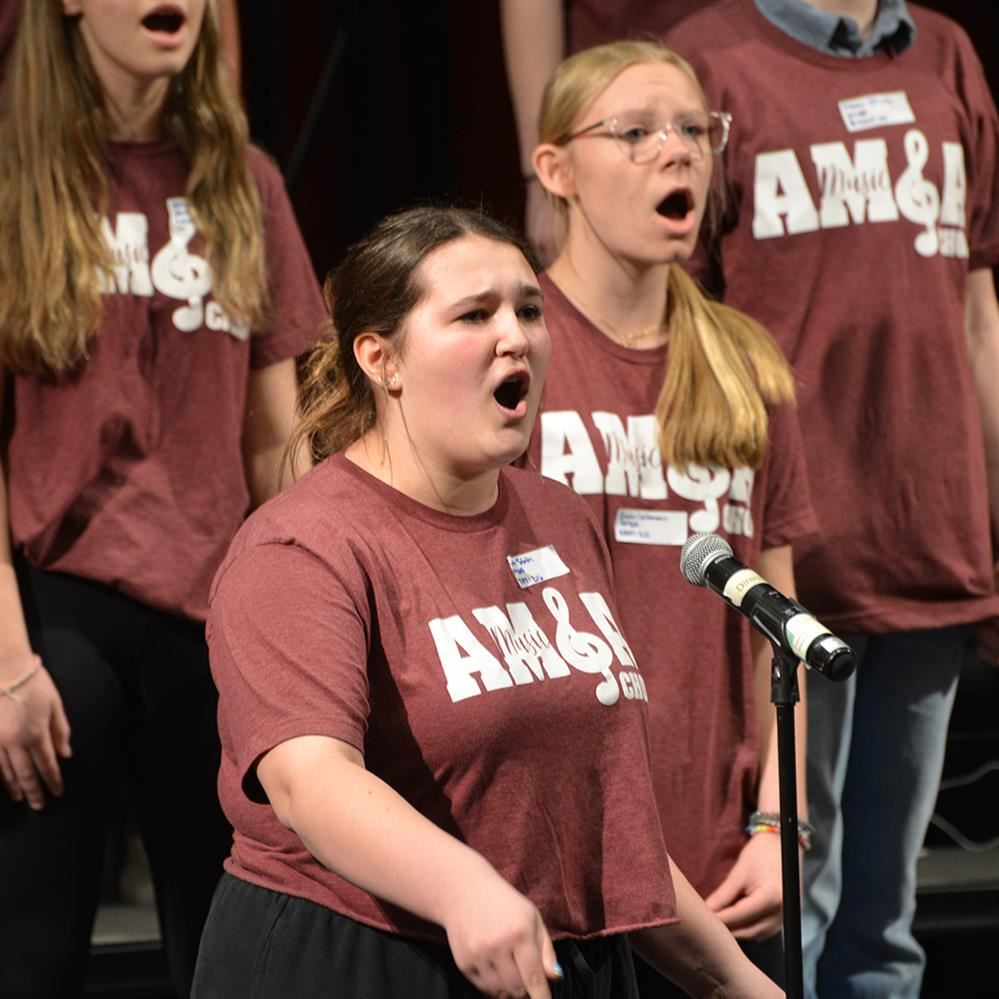  student singing 