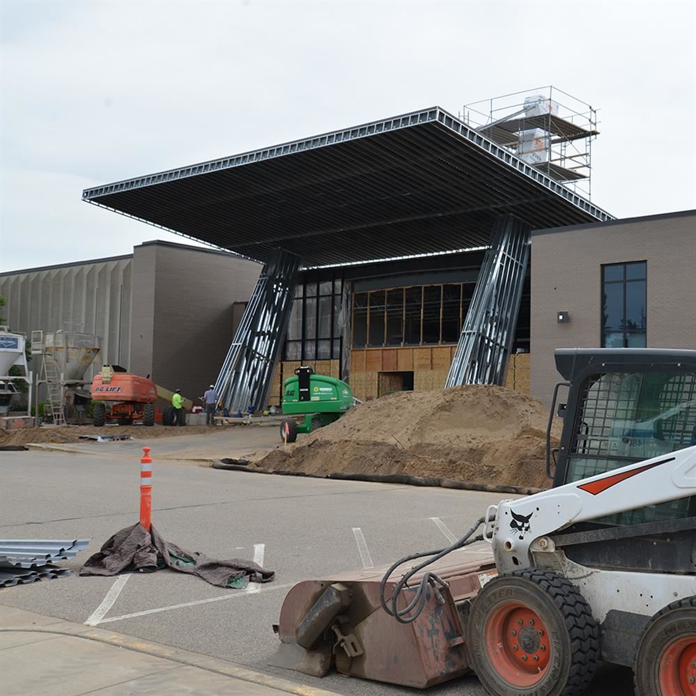 Photo of construction progress at Blaine High School