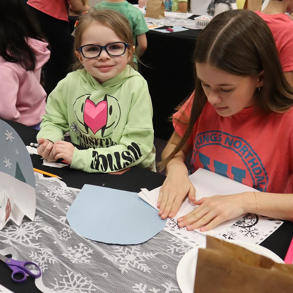  Eisenhower and Northdale Middle School students engage in arts and craft activities